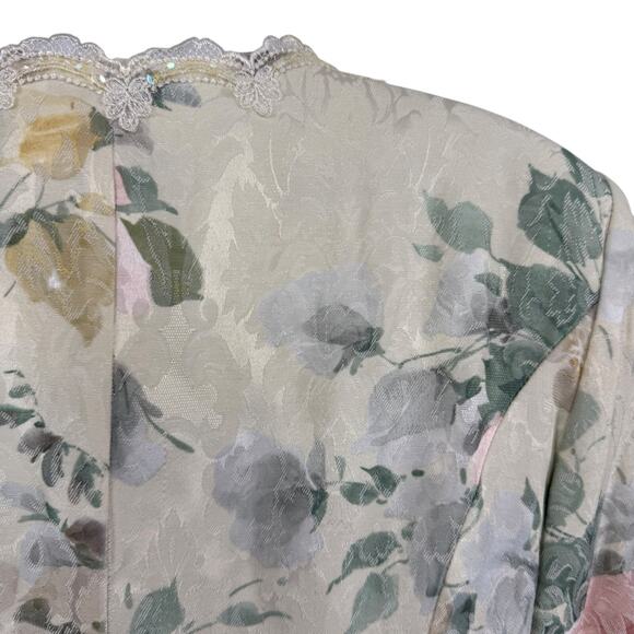 Nah Nah Collection Nahdree Vintage 80s Floral Sequin Ivory Coquette Jacket 14 - Picture 12 of 16
